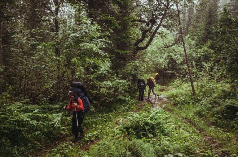 A person hiking on mountain