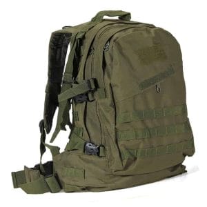 Green military assault packs