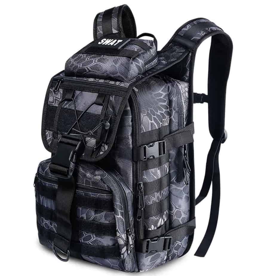 Breezbox black crepe tactical laptop backpack
