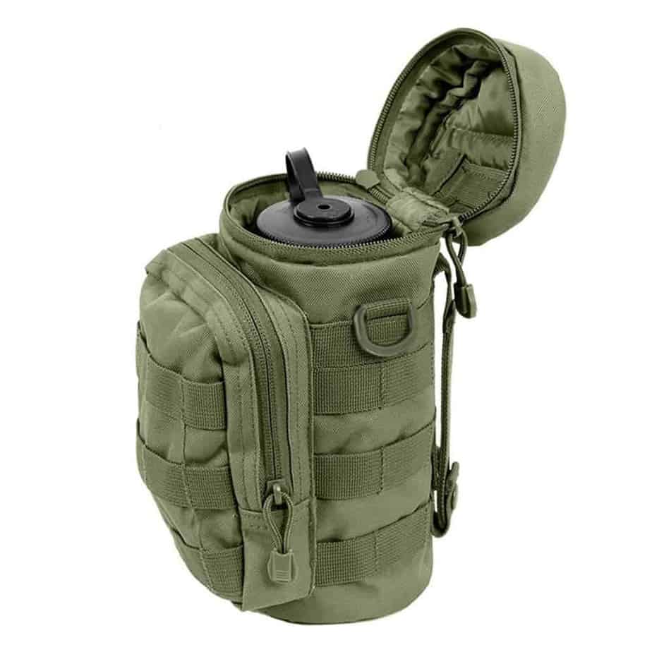 Water bottle in outlet backpack